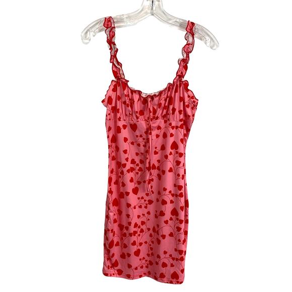 SHEIN Dresses & Skirts - Valentine's Day Mini Dress All Over Heart Print Red and Pink M